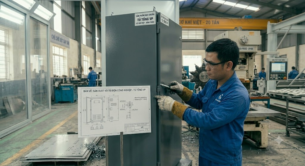 Sản xuất & gia công vỏ tủ điện công nghiệp tại Bắc Ninh 2 vỏ tủ điện sơn tĩnh điện